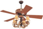 52" Western Ceiling Fan w/ Antler