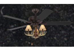 Rustic Ceiling Fan - 52 inch 3-Light Antler Indoor Farmhouse Cabin