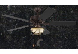 Rustic Ceiling Fan 52 inch w/ Antler Bowl Light Kit