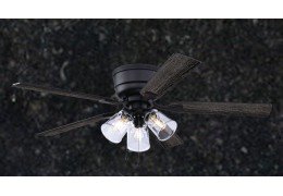 52-in. Ceiling Fan with Pull Chain and Remote Matte Black