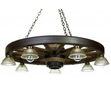 Downlight Western 42 inch Wagon Wheel Chandelier