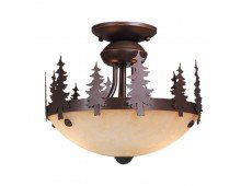 Rustic / Country Two Light Semi Flush Ceiling Light