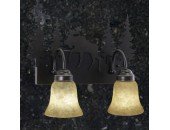 Rustic Moose 2-Light Bathroom Vanity Light