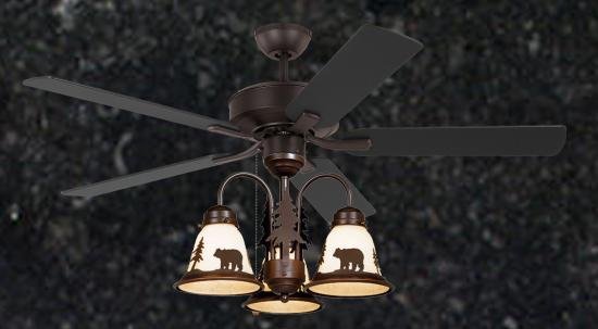 Rustic Ceiling Fan - 52 inch Wilderness w/ Light Kit (Multiple Scene Options)