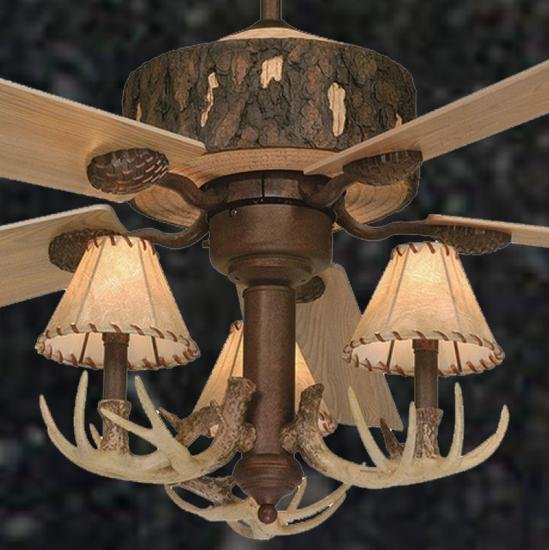 Rustic Faux 52 inch Antler Ceiling Fan