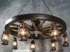 Hanging Lantern 42 inch Western Wagon Wheel Chandelier