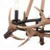 Cast Antler Chandelier 4-Light Aged Iron and Natural Rope