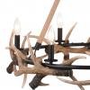 Cast Antler Chandelier 6-Light Aged Iron and Natural Rope