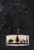 Bear/Deer/Pine Tree 18-in. W 3 Light Pendant Bronze