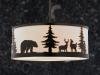 Bear/Deer/Pine Tree 18-in. W 3 Light Pendant Bronze